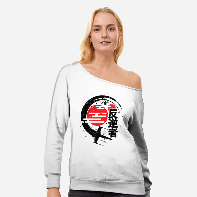 Rebel Of The Rising Sun-Womens-Off Shoulder-Sweatshirt-jrberger