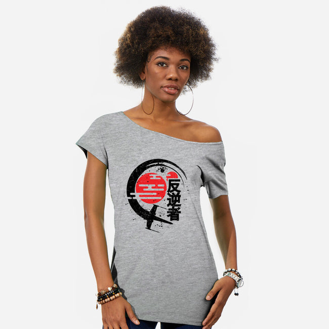 Rebel Of The Rising Sun-Womens-Off Shoulder-Tee-jrberger