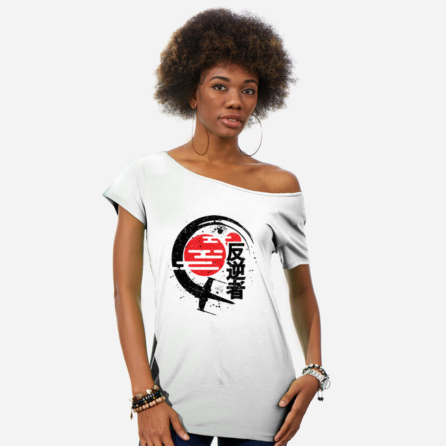 Rebel Of The Rising Sun-Womens-Off Shoulder-Tee-jrberger