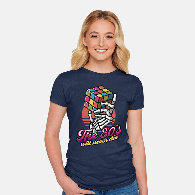 80s Will Never Die-Womens-Fitted-Tee-tobefonseca