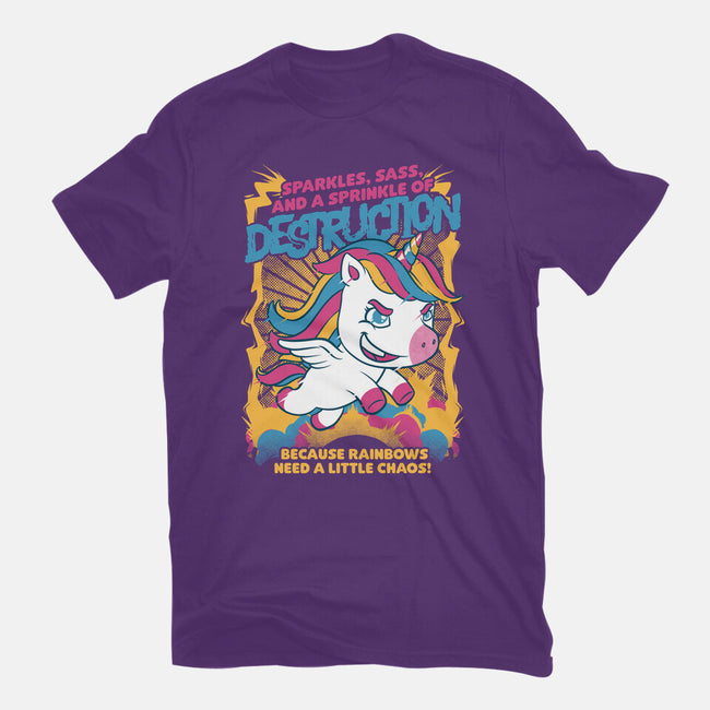 Unicorn Rainbows Destruction-Womens-Fitted-Tee-Studio Mootant