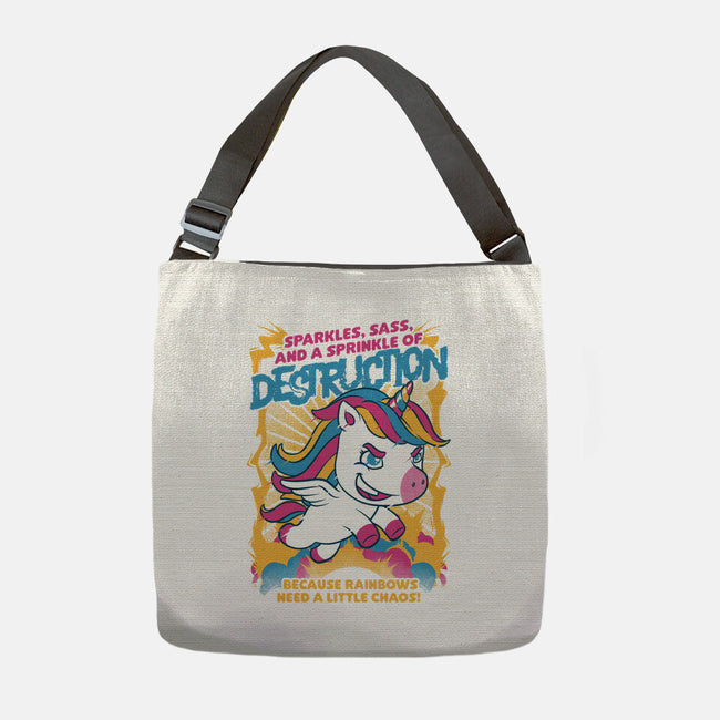 Unicorn Rainbows Destruction-None-Adjustable Tote-Bag-Studio Mootant