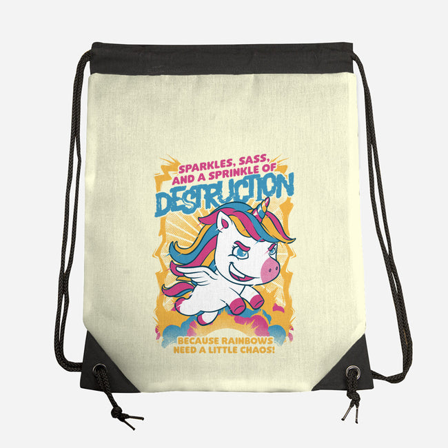 Unicorn Rainbows Destruction-None-Drawstring-Bag-Studio Mootant