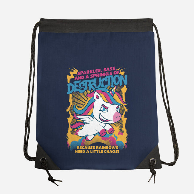 Unicorn Rainbows Destruction-None-Drawstring-Bag-Studio Mootant