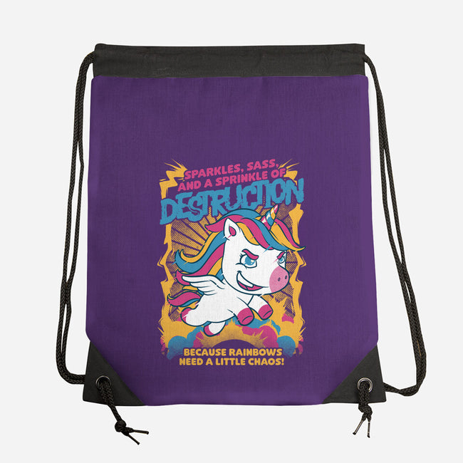 Unicorn Rainbows Destruction-None-Drawstring-Bag-Studio Mootant