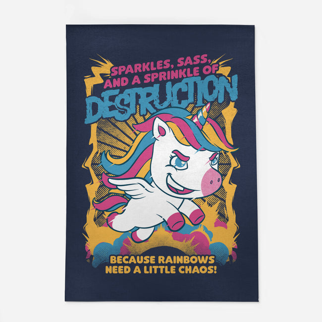 Unicorn Rainbows Destruction-None-Outdoor-Rug-Studio Mootant