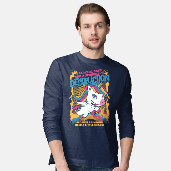 Unicorn Rainbows Destruction-Mens-Long Sleeved-Tee-Studio Mootant