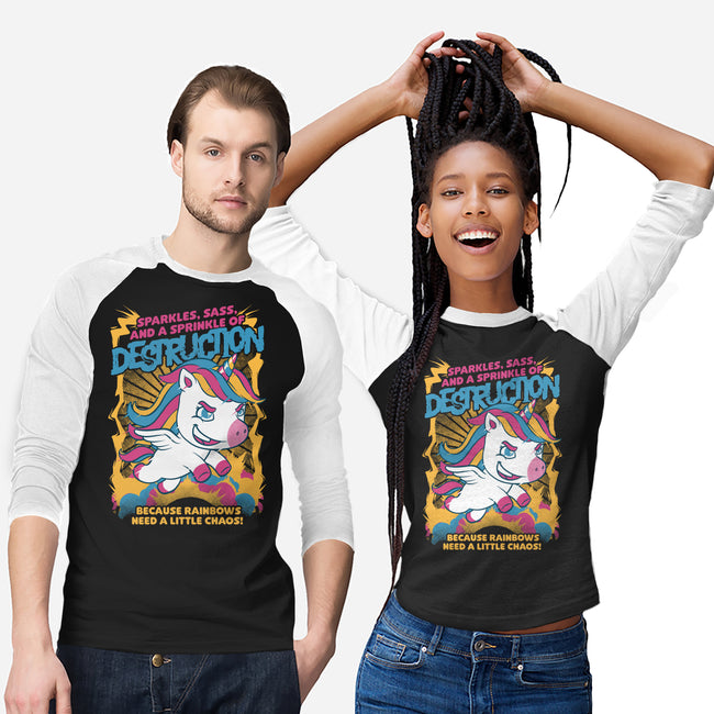 Unicorn Rainbows Destruction-Unisex-Baseball-Tee-Studio Mootant