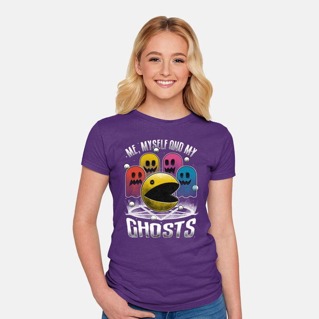 Game Ghosts Retro-Womens-Fitted-Tee-Studio Mootant