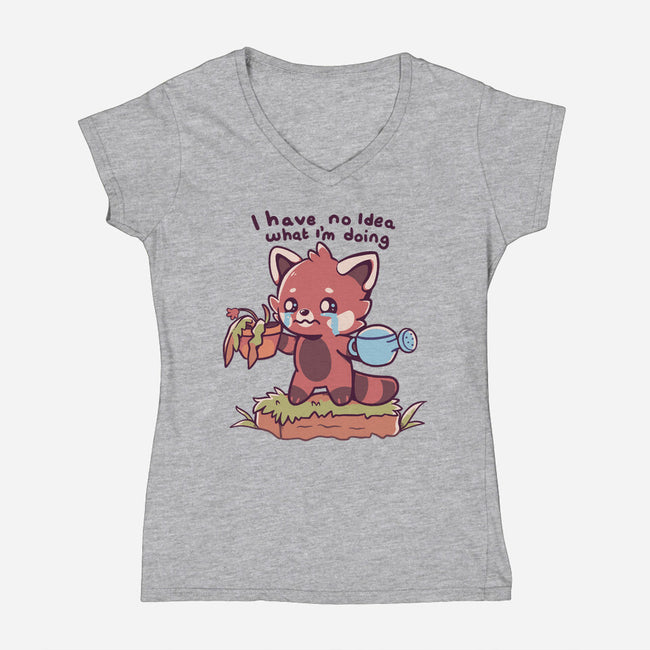 I Have No Idea-Womens-V-Neck-Tee-TechraNova