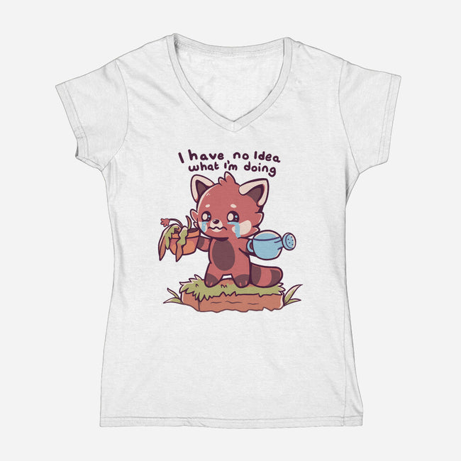 I Have No Idea-Womens-V-Neck-Tee-TechraNova