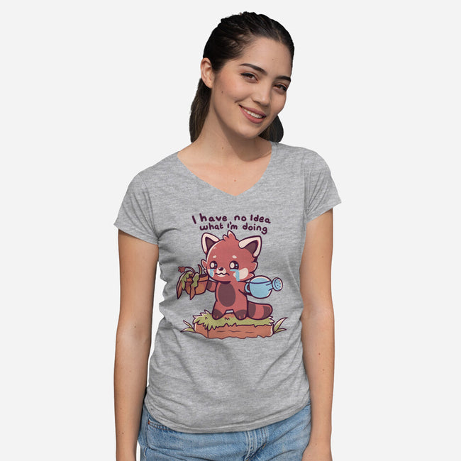 I Have No Idea-Womens-V-Neck-Tee-TechraNova