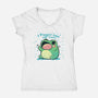 Froggin Love The Rain-Womens-V-Neck-Tee-TechraNova