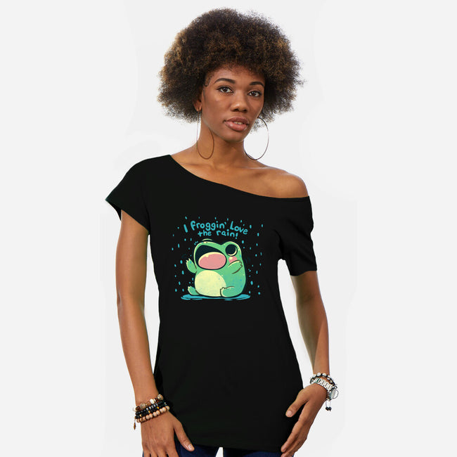 Froggin Love The Rain-Womens-Off Shoulder-Tee-TechraNova