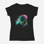 Colorful Kaiju-Womens-V-Neck-Tee-IKILO