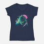 Colorful Kaiju-Womens-V-Neck-Tee-IKILO