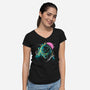 Colorful Kaiju-Womens-V-Neck-Tee-IKILO