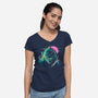 Colorful Kaiju-Womens-V-Neck-Tee-IKILO