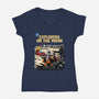 Explorers On The Moon-Womens-V-Neck-Tee-zascanauta