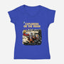 Explorers On The Moon-Womens-V-Neck-Tee-zascanauta