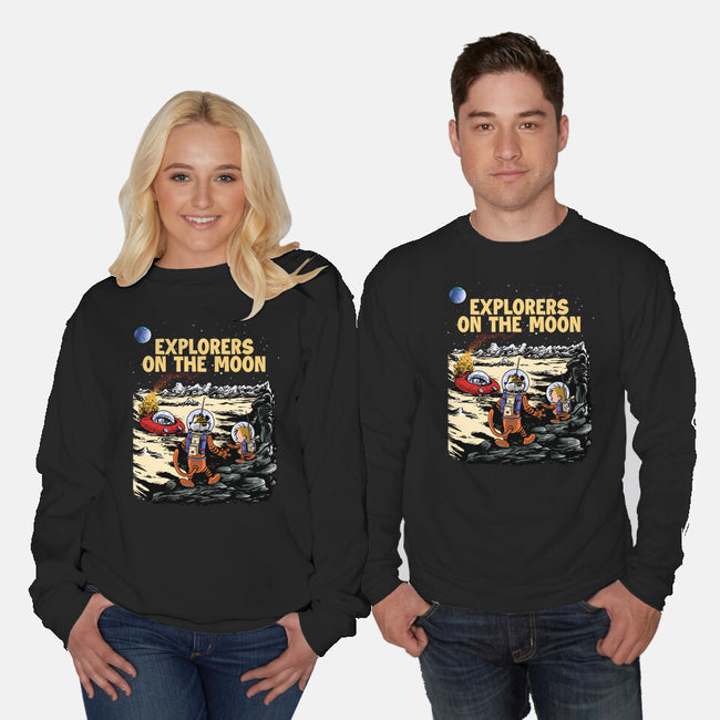 Explorers On The Moon-Unisex-Crew Neck-Sweatshirt-zascanauta