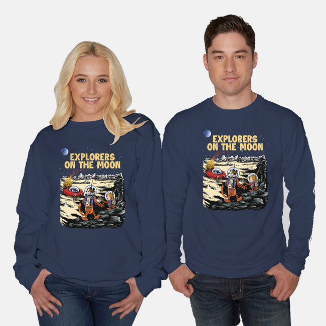 Explorers On The Moon-Unisex-Crew Neck-Sweatshirt-zascanauta