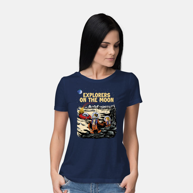 Explorers On The Moon-Womens-Basic-Tee-zascanauta