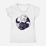 Ying Yang Cat-Womens-V-Neck-Tee-Zaia Bloom