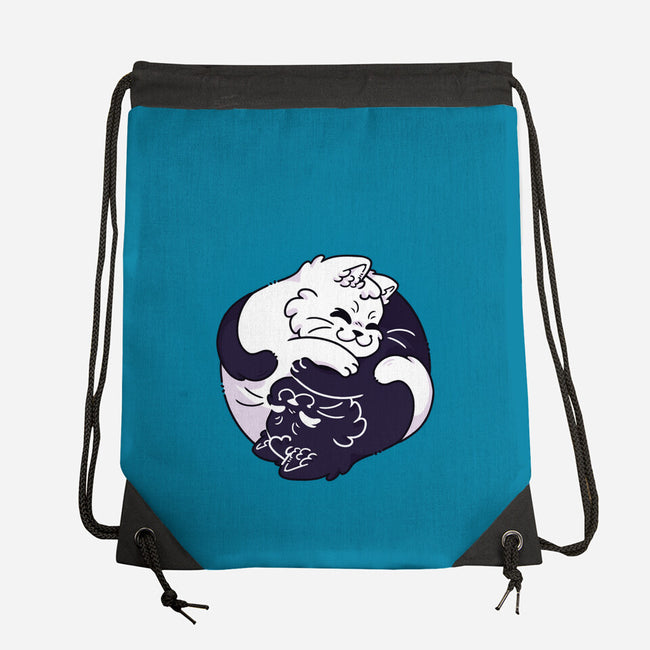 Ying Yang Cat-None-Drawstring-Bag-Zaia Bloom