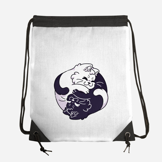 Ying Yang Cat-None-Drawstring-Bag-Zaia Bloom