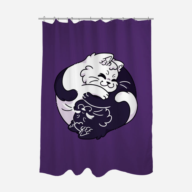 Ying Yang Cat-None-Polyester-Shower Curtain-Zaia Bloom