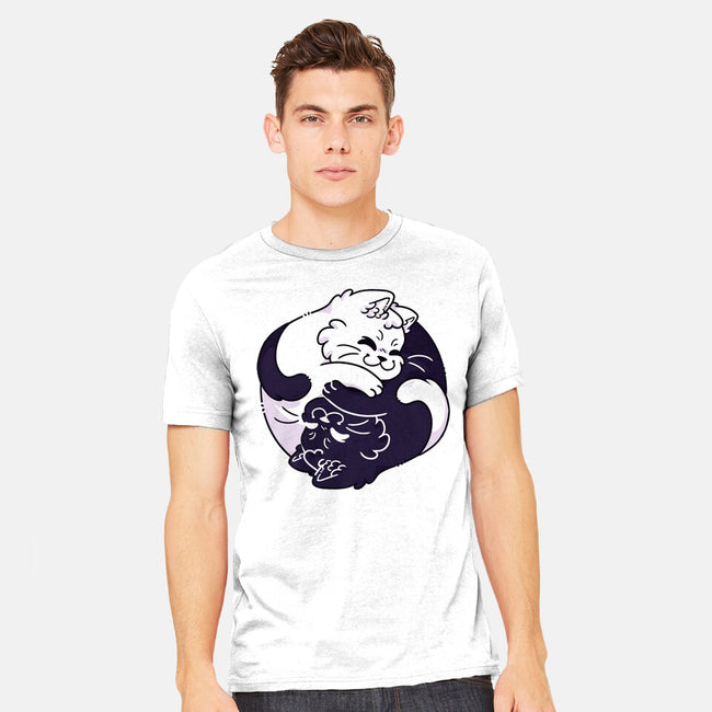 Ying Yang Cat-Mens-Heavyweight-Tee-Zaia Bloom