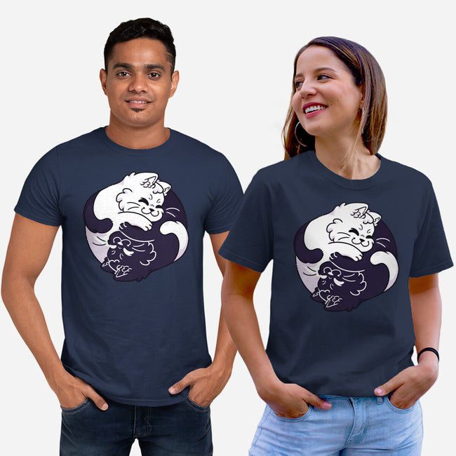 Ying Yang Cat-Unisex-Basic-Tee-Zaia Bloom