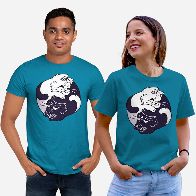 Ying Yang Cat-Unisex-Basic-Tee-Zaia Bloom