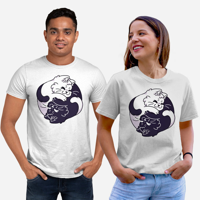 Ying Yang Cat-Unisex-Basic-Tee-Zaia Bloom