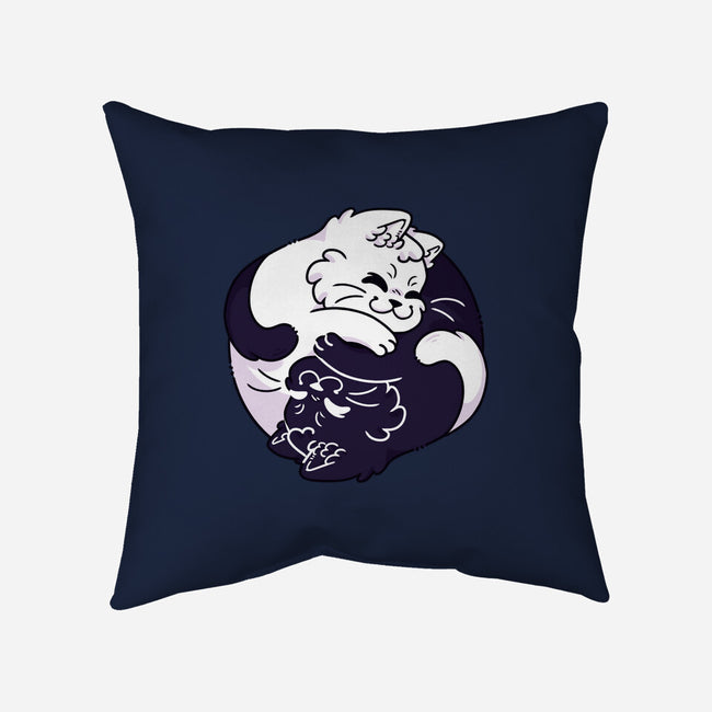 Ying Yang Cat-None-Non-Removable Cover w Insert-Throw Pillow-Zaia Bloom