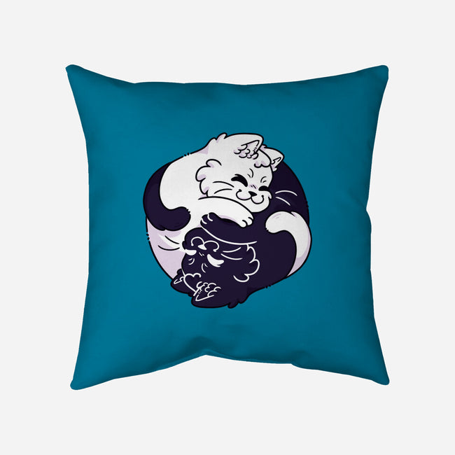 Ying Yang Cat-None-Non-Removable Cover w Insert-Throw Pillow-Zaia Bloom