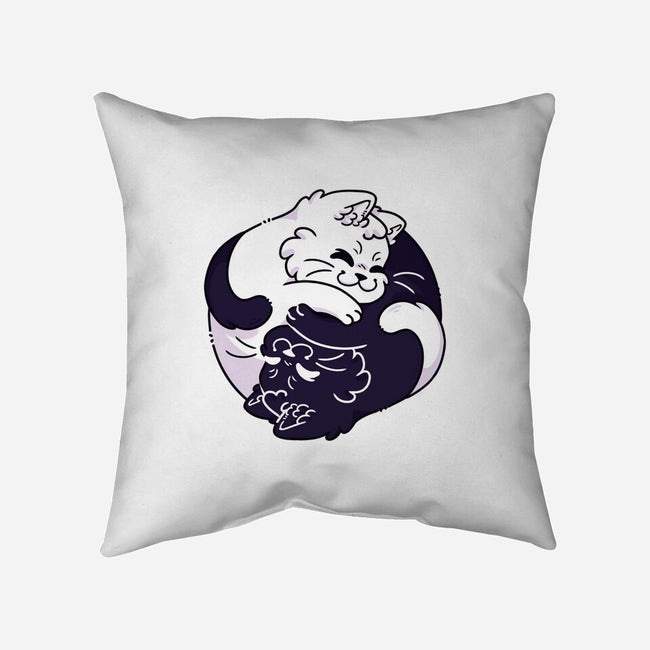 Ying Yang Cat-None-Non-Removable Cover w Insert-Throw Pillow-Zaia Bloom