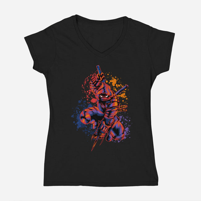 Ronin Color-Womens-V-Neck-Tee-nickzzarto