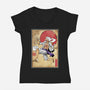 Gear Five Woodblock-Womens-V-Neck-Tee-DrMonekers