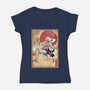 Gear Five Woodblock-Womens-V-Neck-Tee-DrMonekers