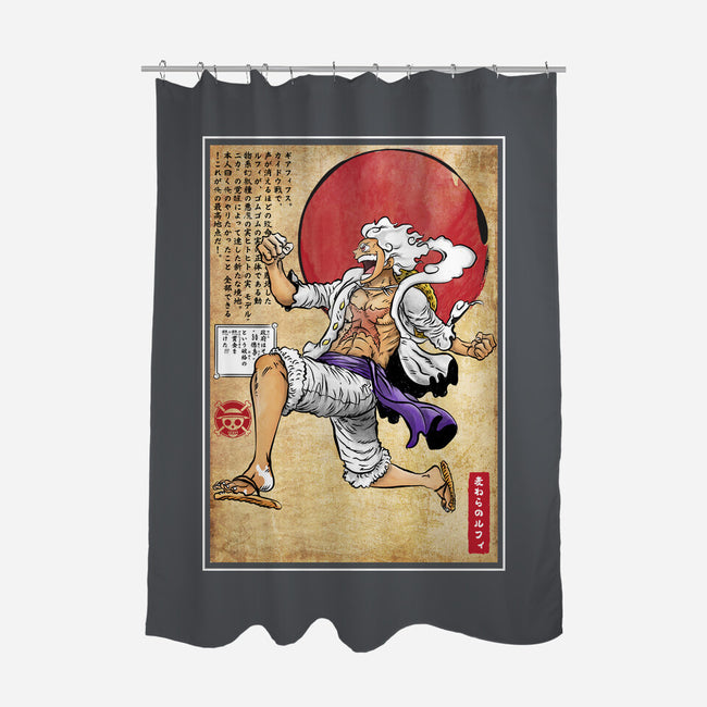 Gear Five Woodblock-None-Polyester-Shower Curtain-DrMonekers