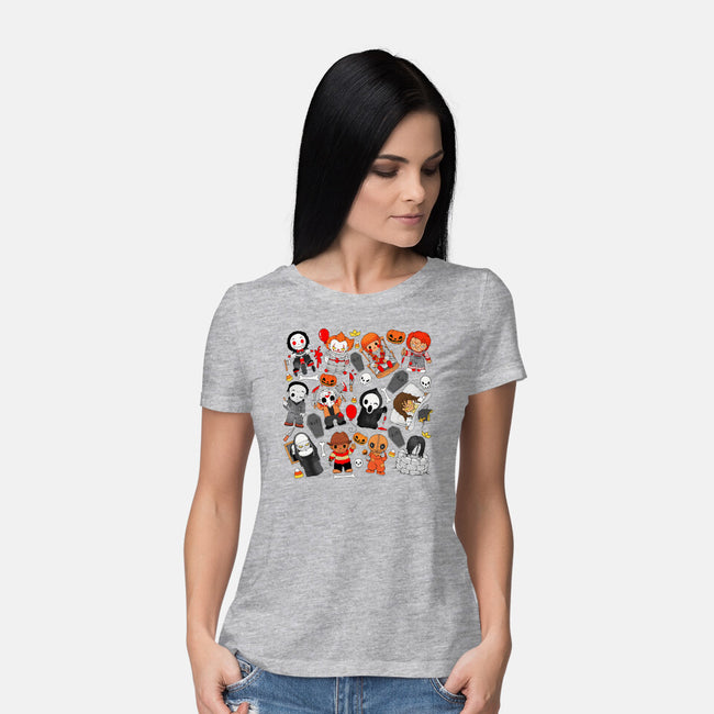 Horror Family-Womens-Basic-Tee-Vallina84