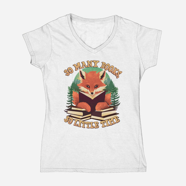 So Little Time-Womens-V-Neck-Tee-dandingeroz