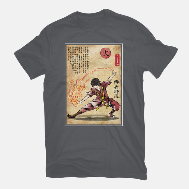 Fire Nation Master Woodblock-Womens-Fitted-Tee-DrMonekers