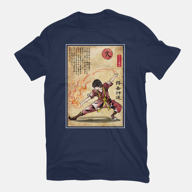 Fire Nation Master Woodblock-Womens-Basic-Tee-DrMonekers