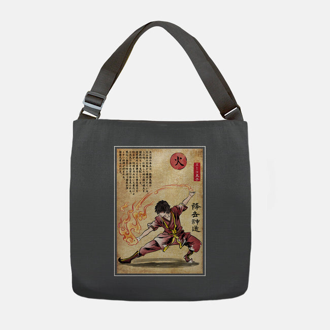 Fire Nation Master Woodblock-None-Adjustable Tote-Bag-DrMonekers