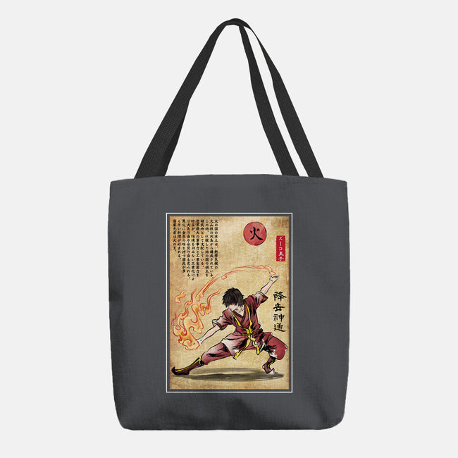 Fire Nation Master Woodblock-None-Basic Tote-Bag-DrMonekers