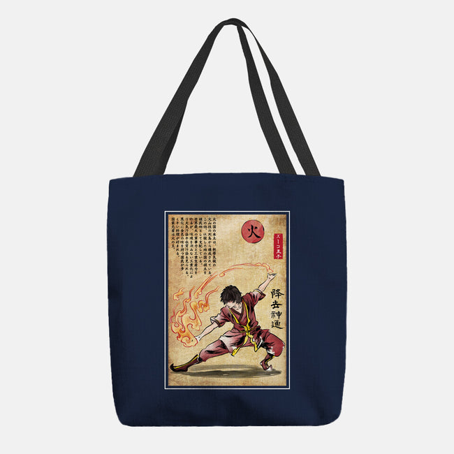 Fire Nation Master Woodblock-None-Basic Tote-Bag-DrMonekers