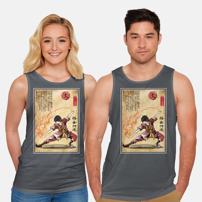 Fire Nation Master Woodblock-Unisex-Basic-Tank-DrMonekers